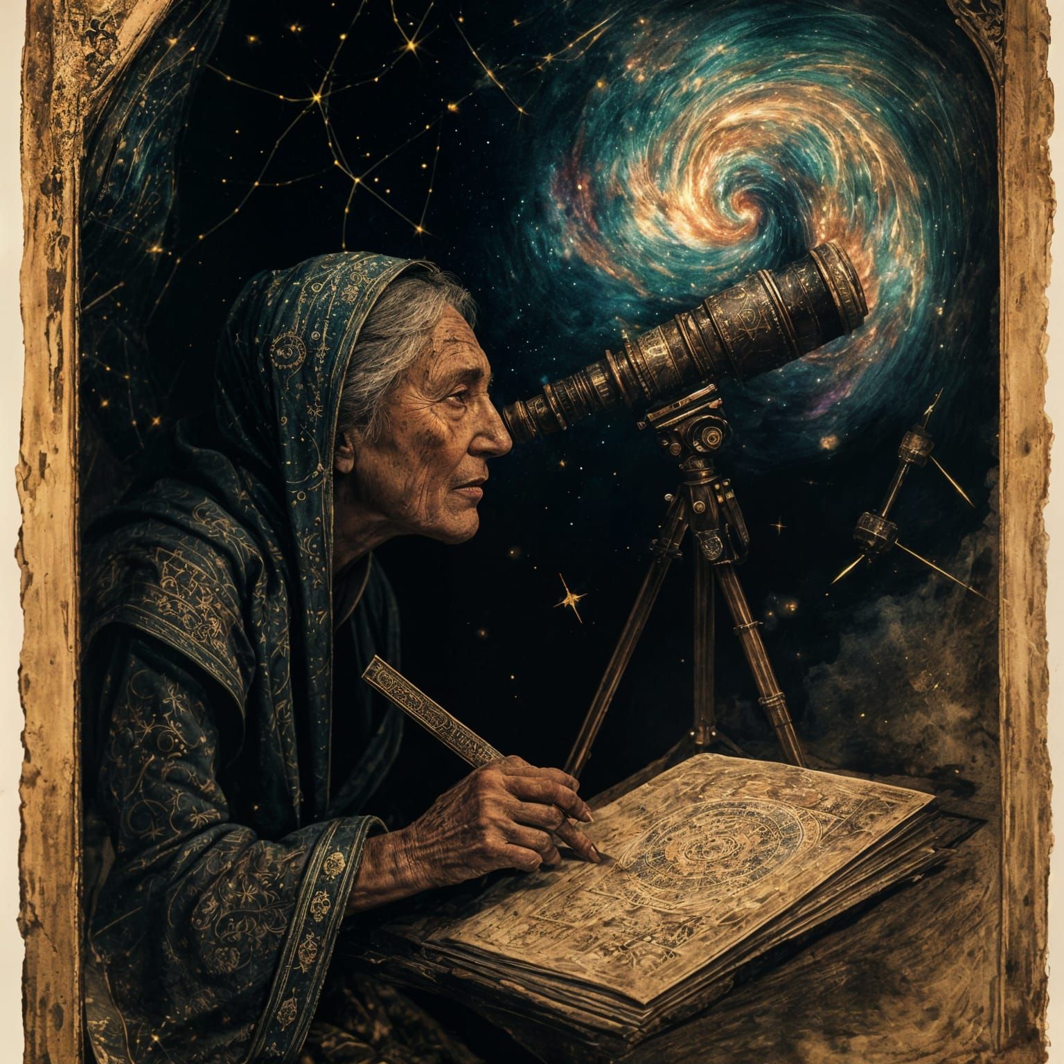 Golden Age Illustration of an Astronomer