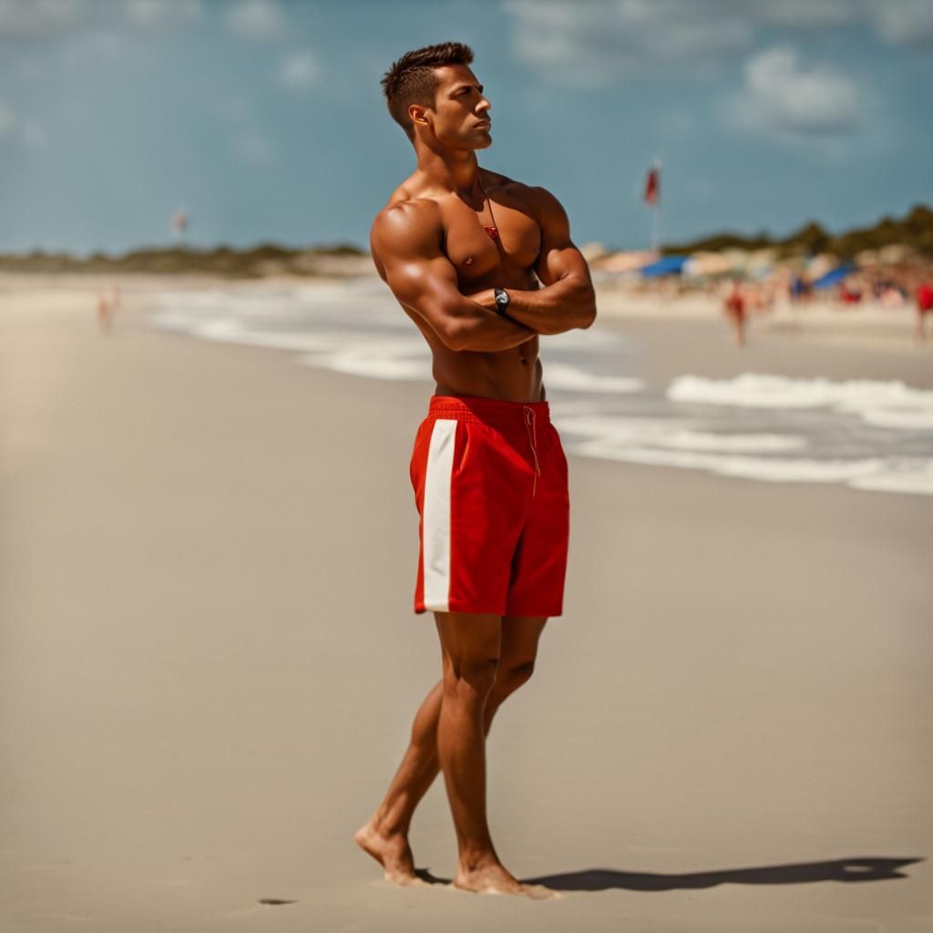 Lifeguard Portrait on Sunny Beach