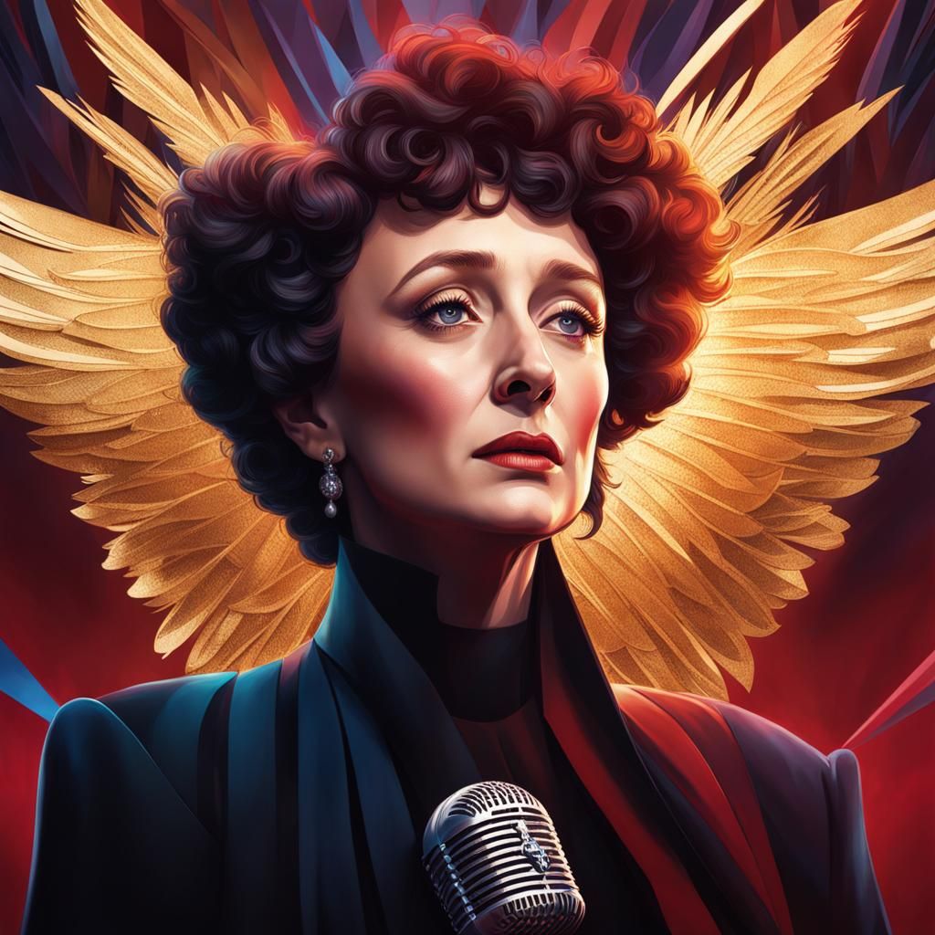 Hyperrealistic Edith Piaf Singer for Paris Olympics