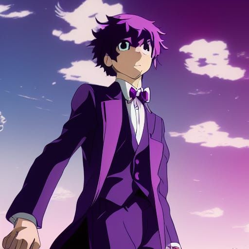 Emo Boy with Roses in Anime Style