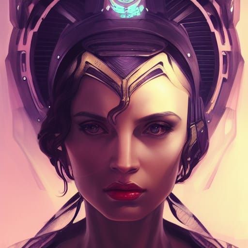 Cyberpunk Greek Goddess Portrait in 8K