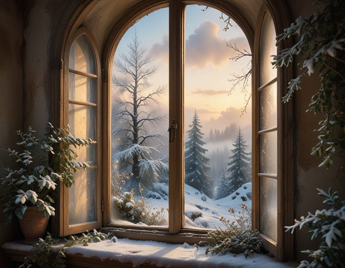 Whimsical Winter Wonderland in Soft Watercolor Style