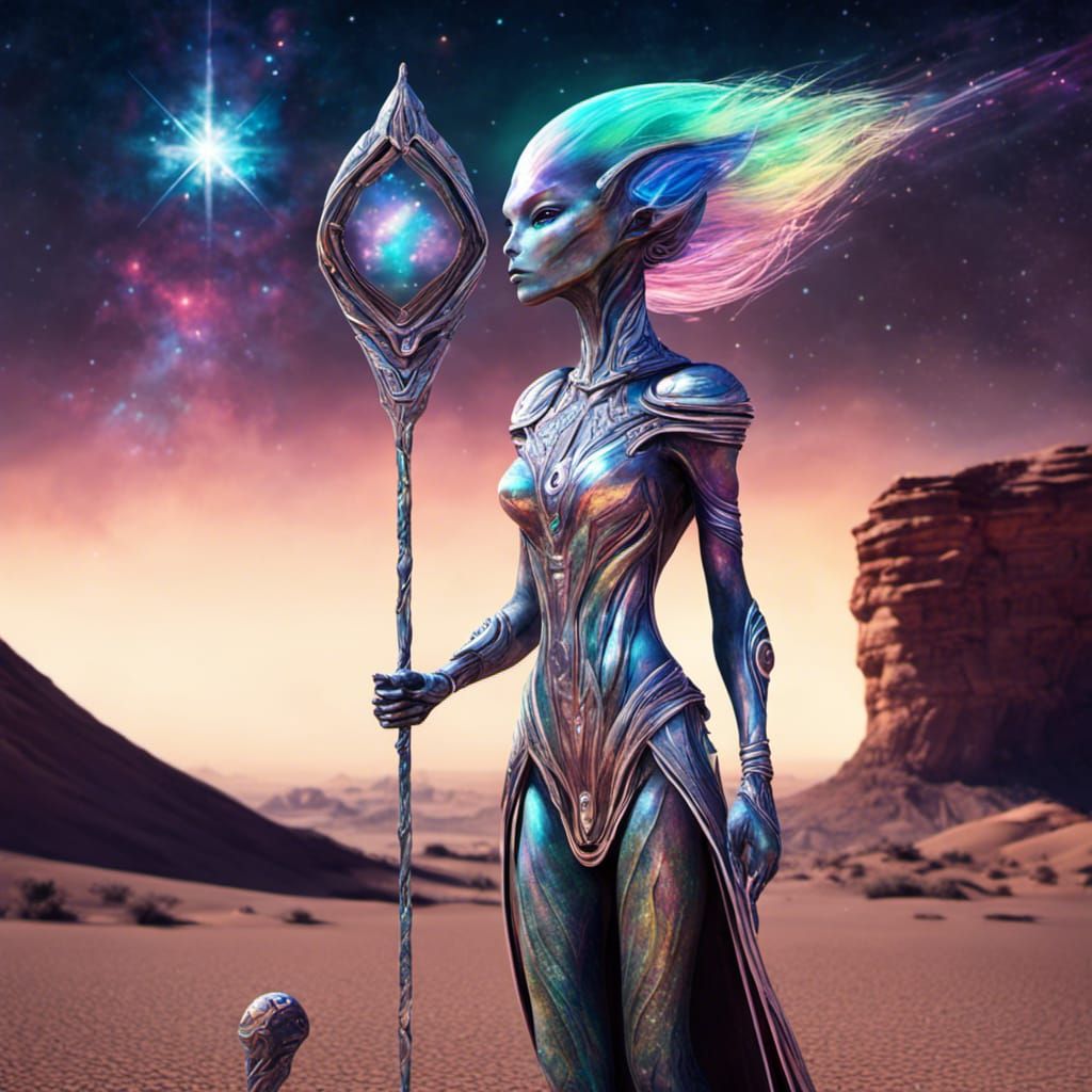 Crystalline Alien Queen on Desert Planet