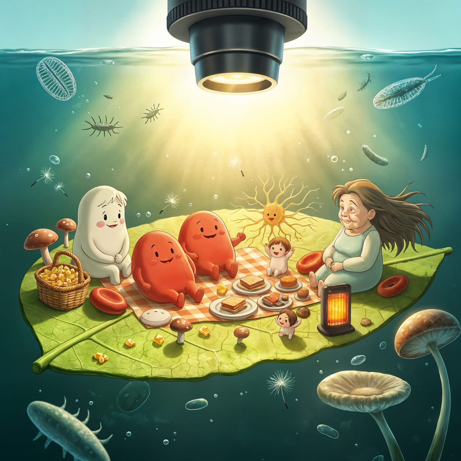 Microscopic Picnic: Cell Characters in Studio Ghibli Style