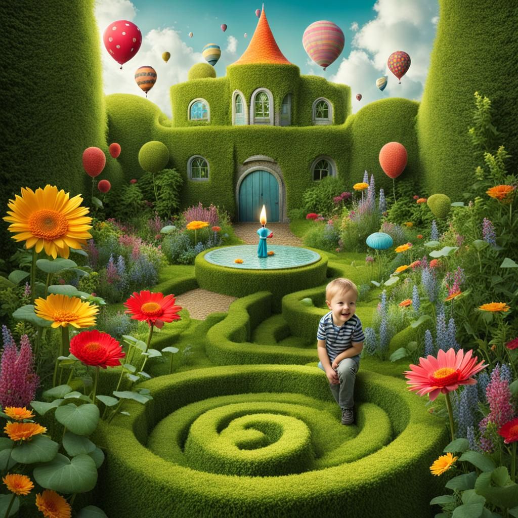 Surreal Garden Birthday Celebration for a Boy