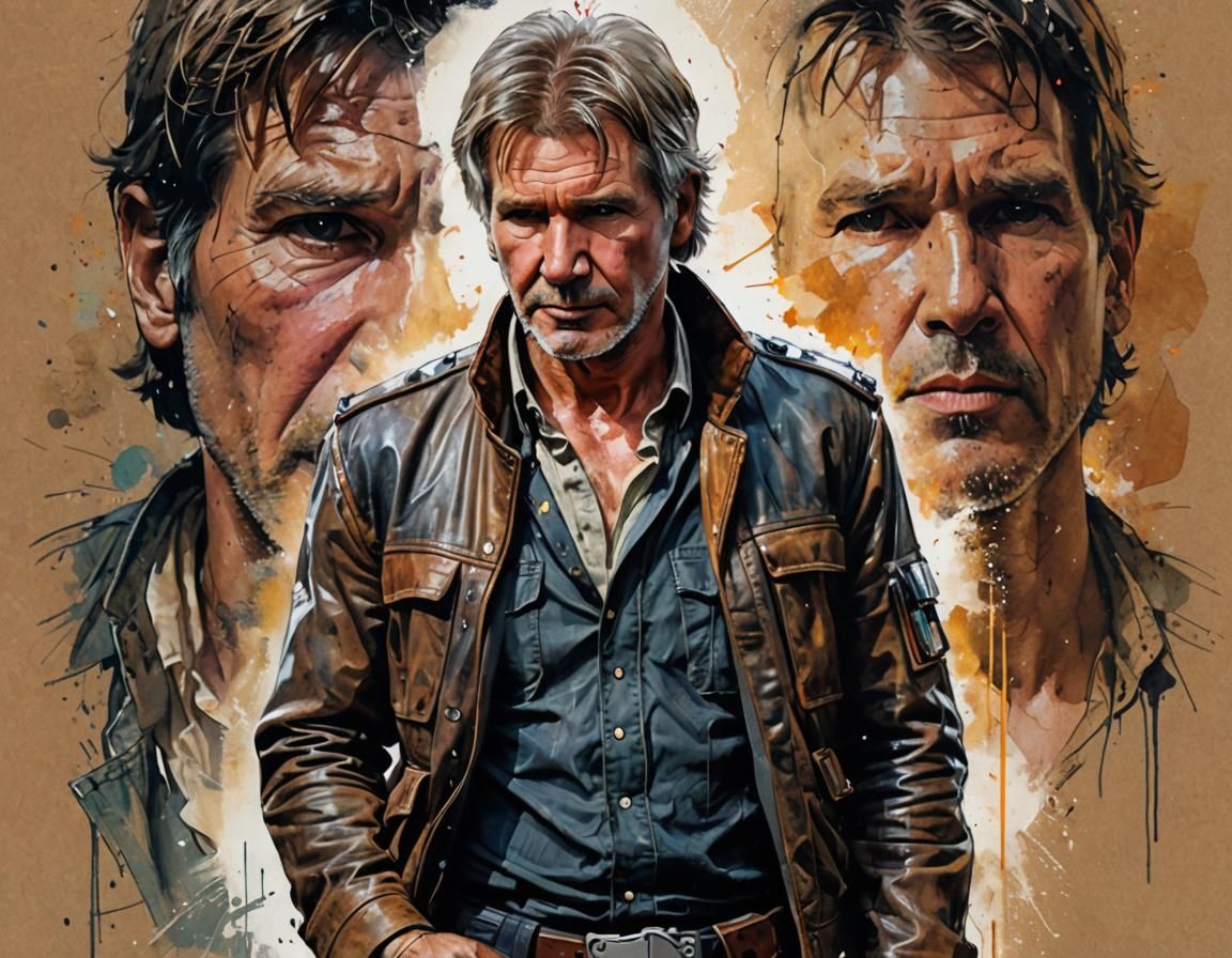 Han Solo Portrait in Fantasy Art Style