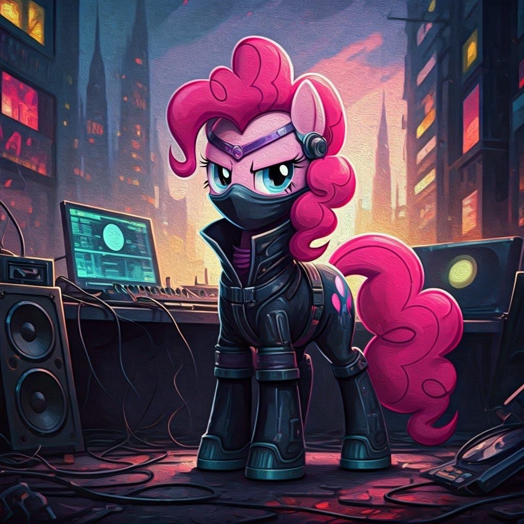 Cyberpunk Pinkie Pie: Rebel Music Ninja