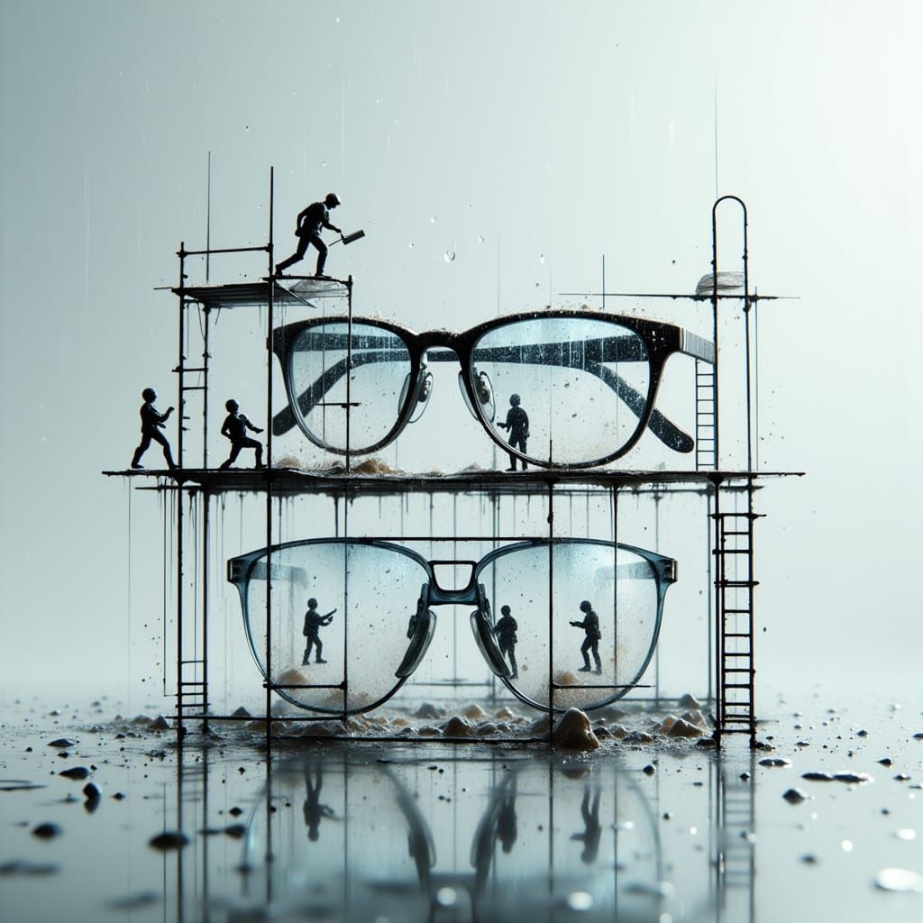 Fogged Eyeglasses Cleaned by Miniature Workers