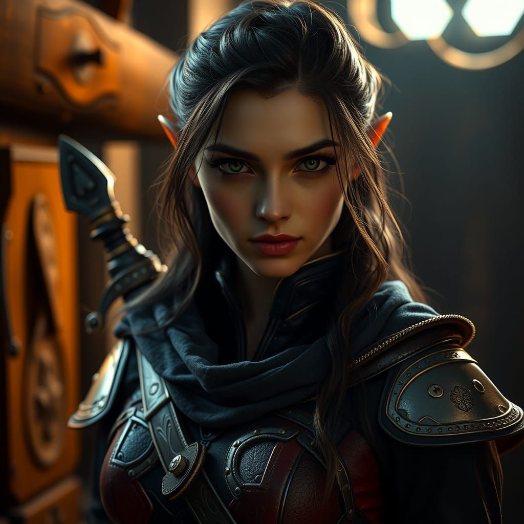 Hyper-Realistic Portrait of Shadowheart in a Warm, Atmospher...