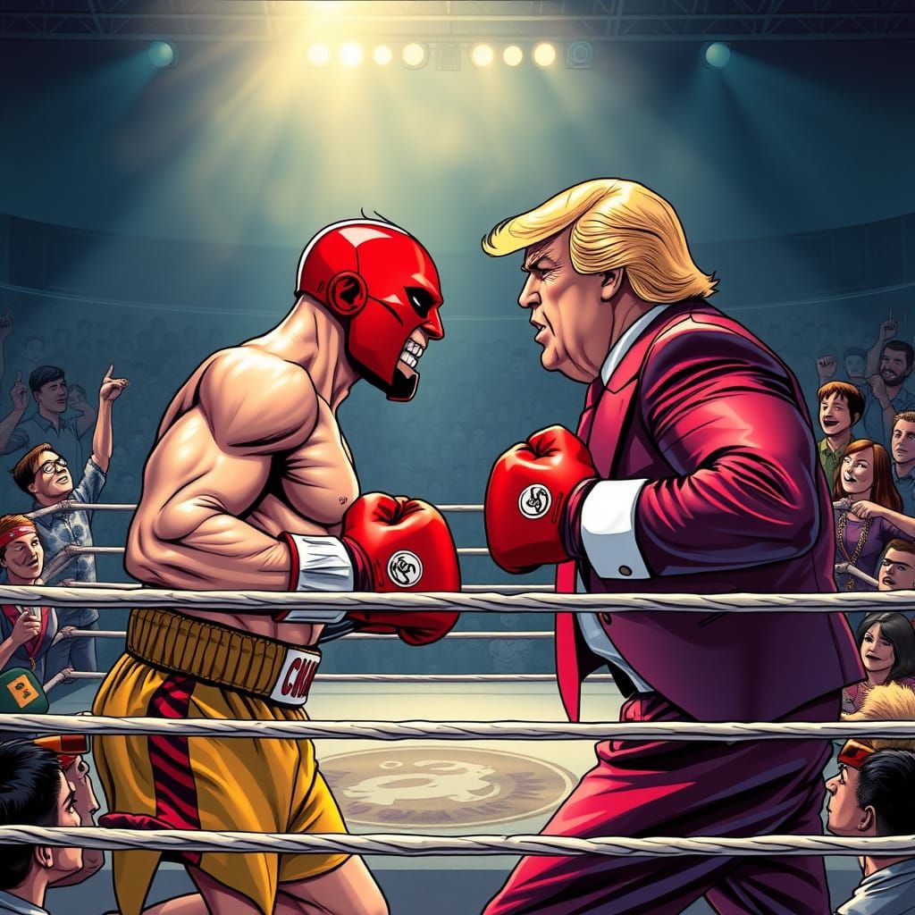 Rama Posa vs Trump: Comic Book Boxing Match