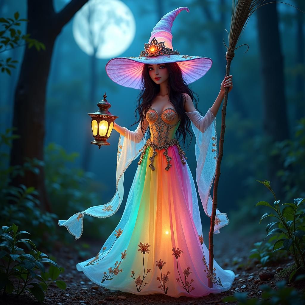Rainbow Witch Lights Enchanted Forest: 4D Fantasy