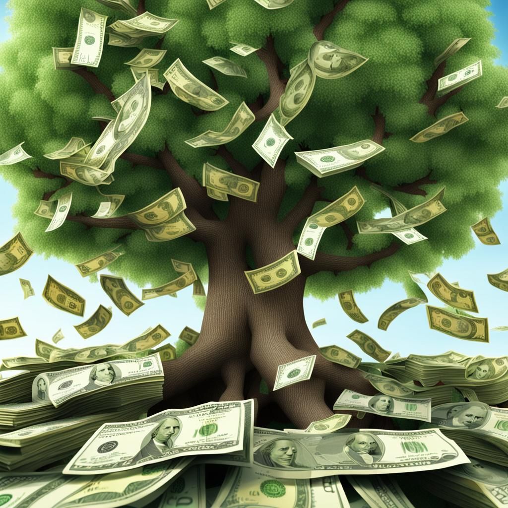 Money Growing on Tree in Whimsical 8K Resolution
