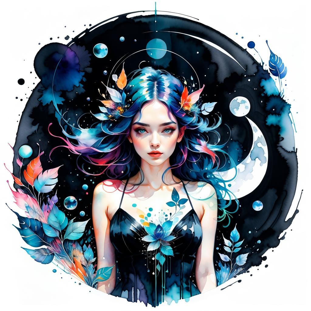 Vibrant Surrealist Moogle Double Exposure Collage Art