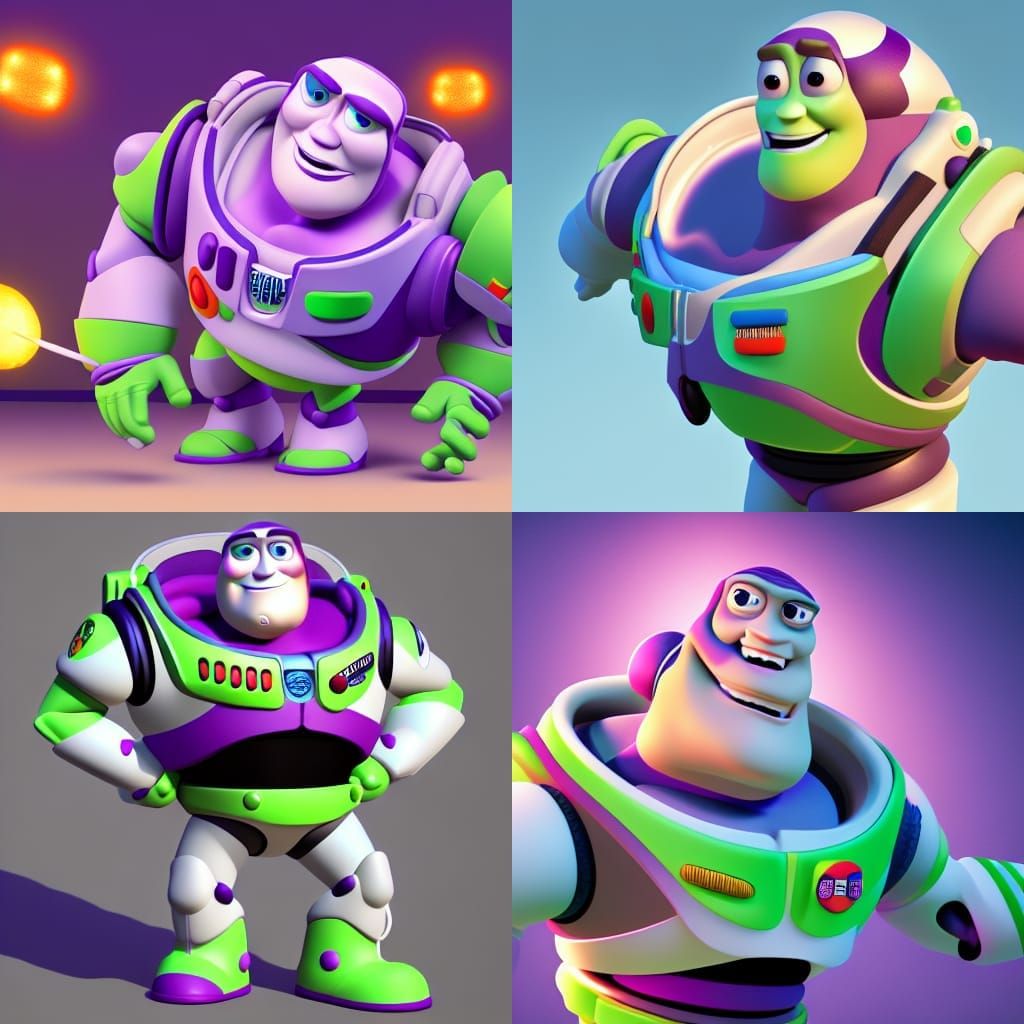 Saggy Buzz Lightyear: Pixar Style 3D Art