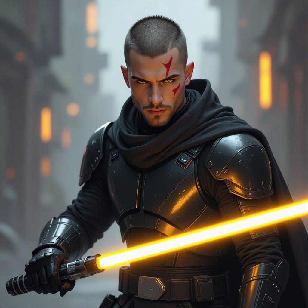 Dark Jedi with Yellow Lightsaber: Concept Art