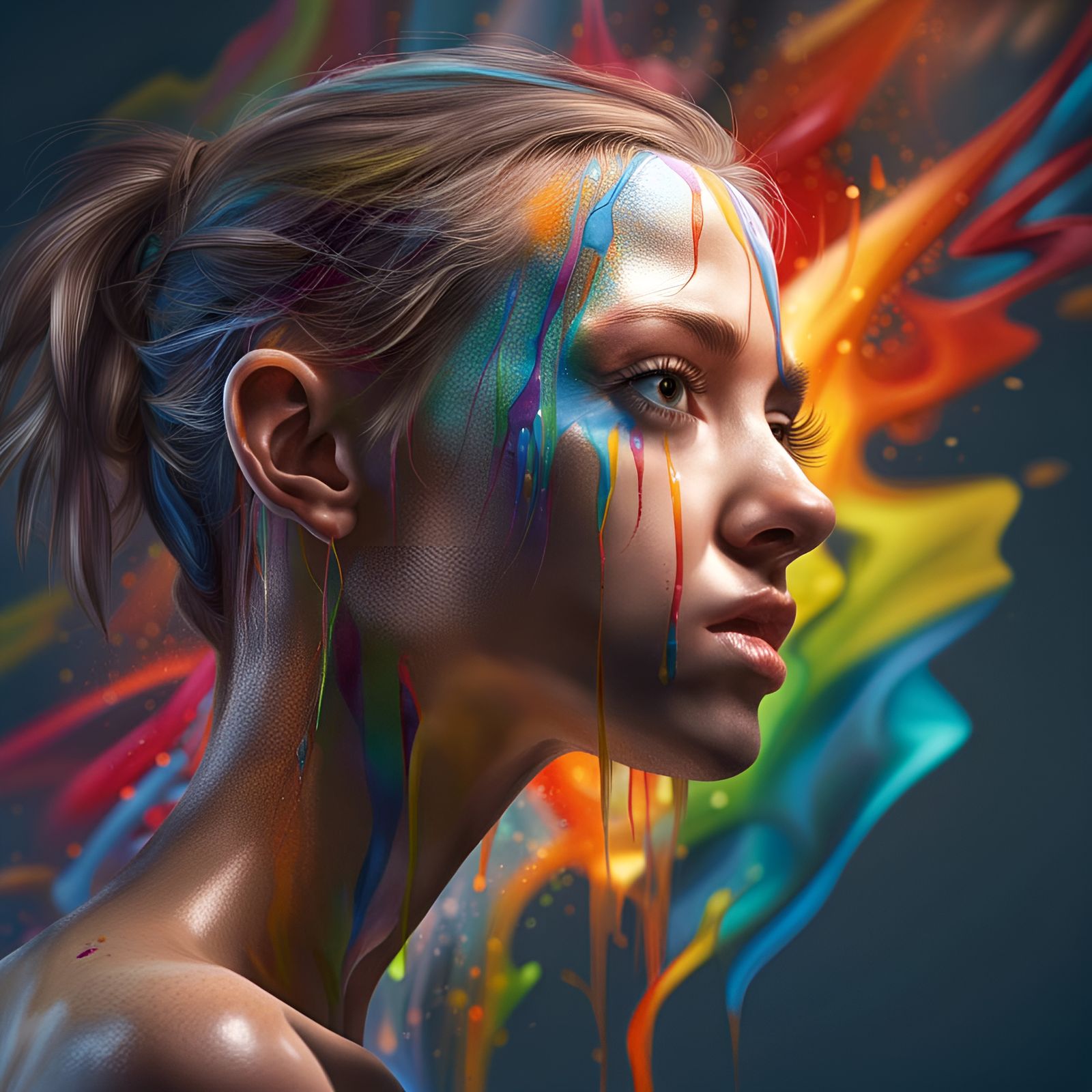 Hyperrealistic Anorexia Disorder Concept Art