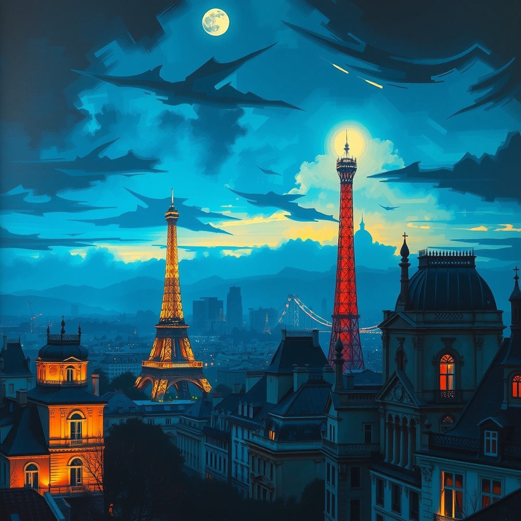 Dreamlike Paris Cityscape at Dusk
