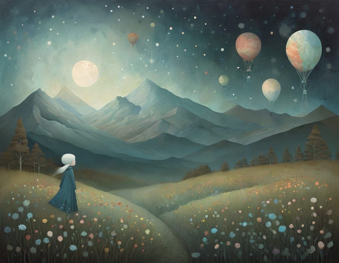 Dreamlike Creatures in Whimsical Forest Landscape