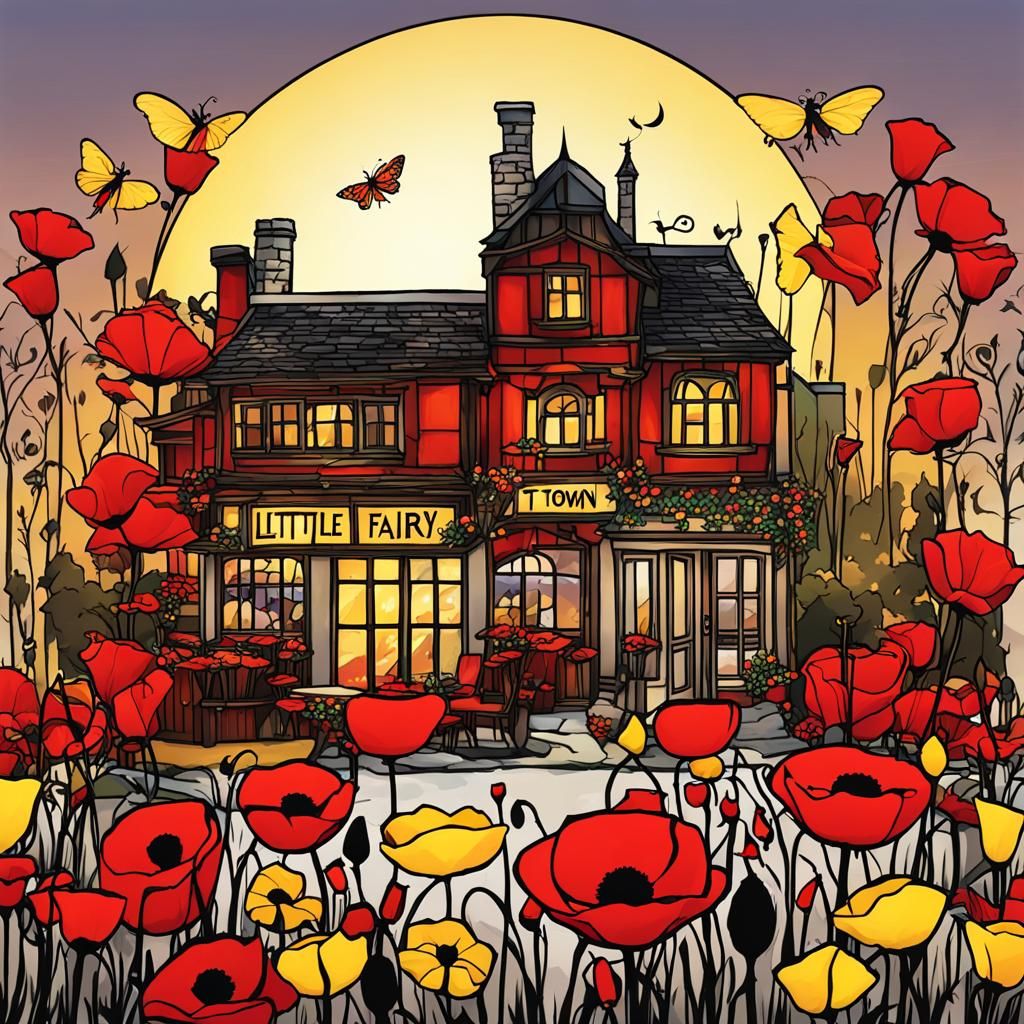 Delicate Fairy with Poppies in Niji Style