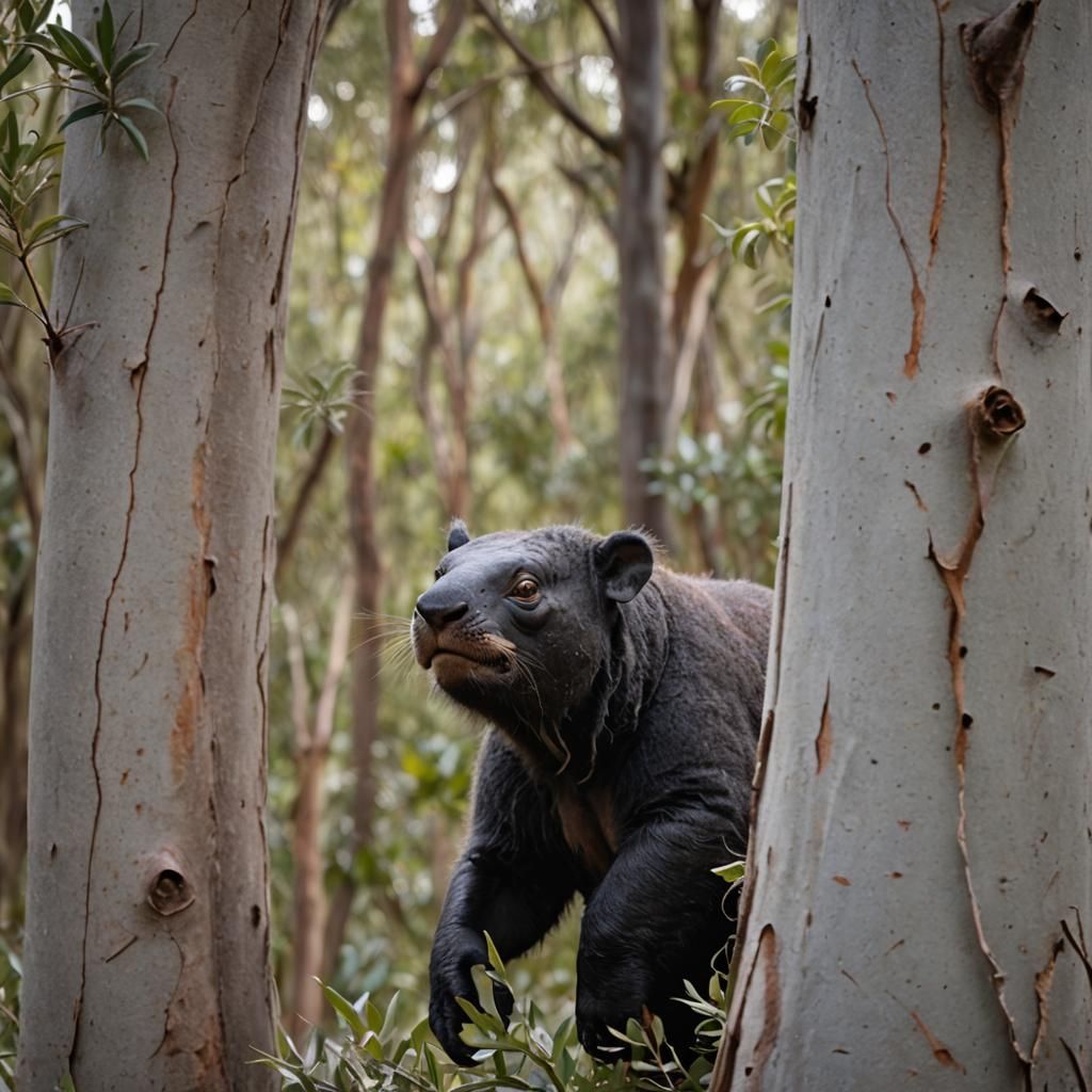 Bunyip Hiding in Eucalyptus Trees: Professional Photography
