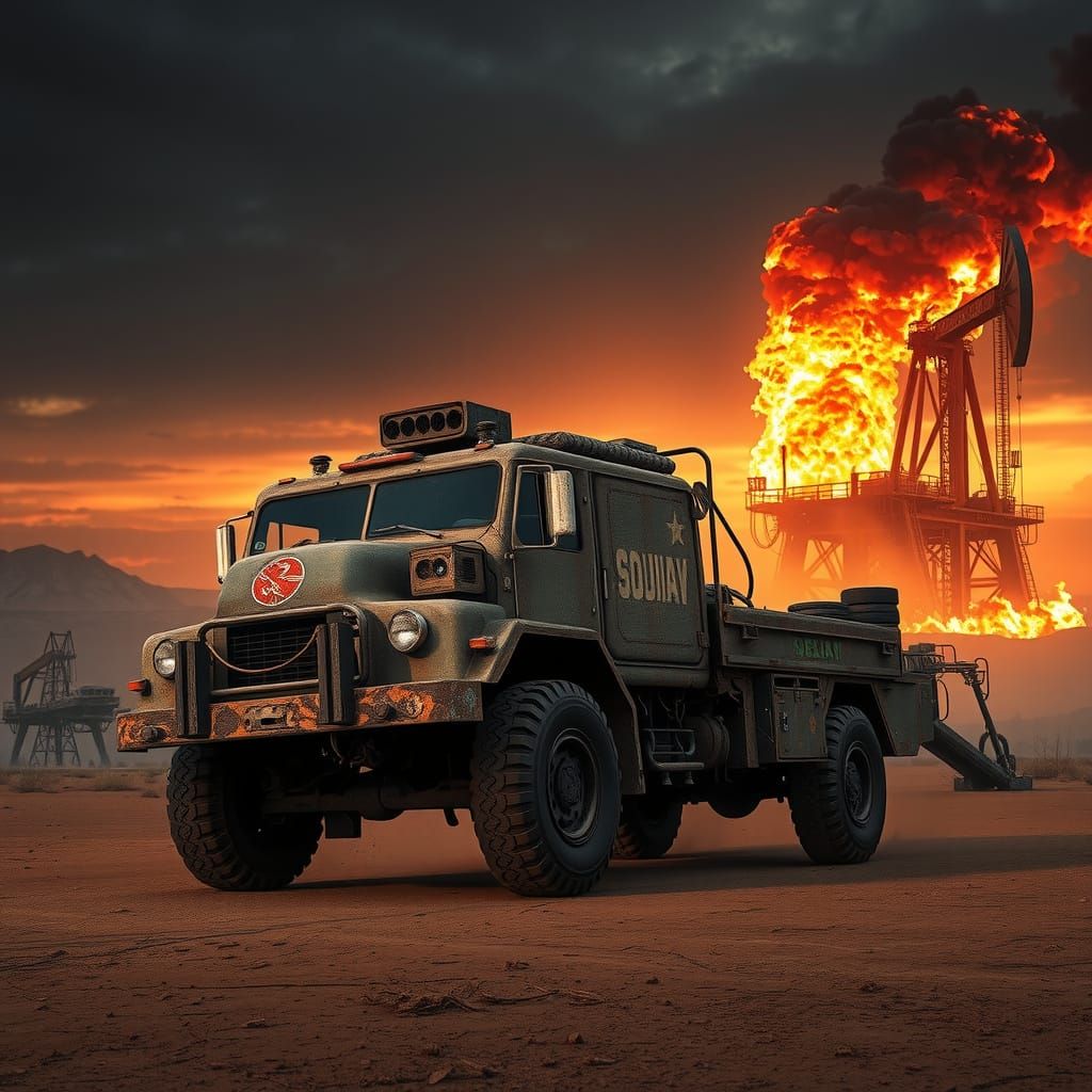 Gritty Post-Apocalyptic Wasteland, Mad Max Inspired 3D Art