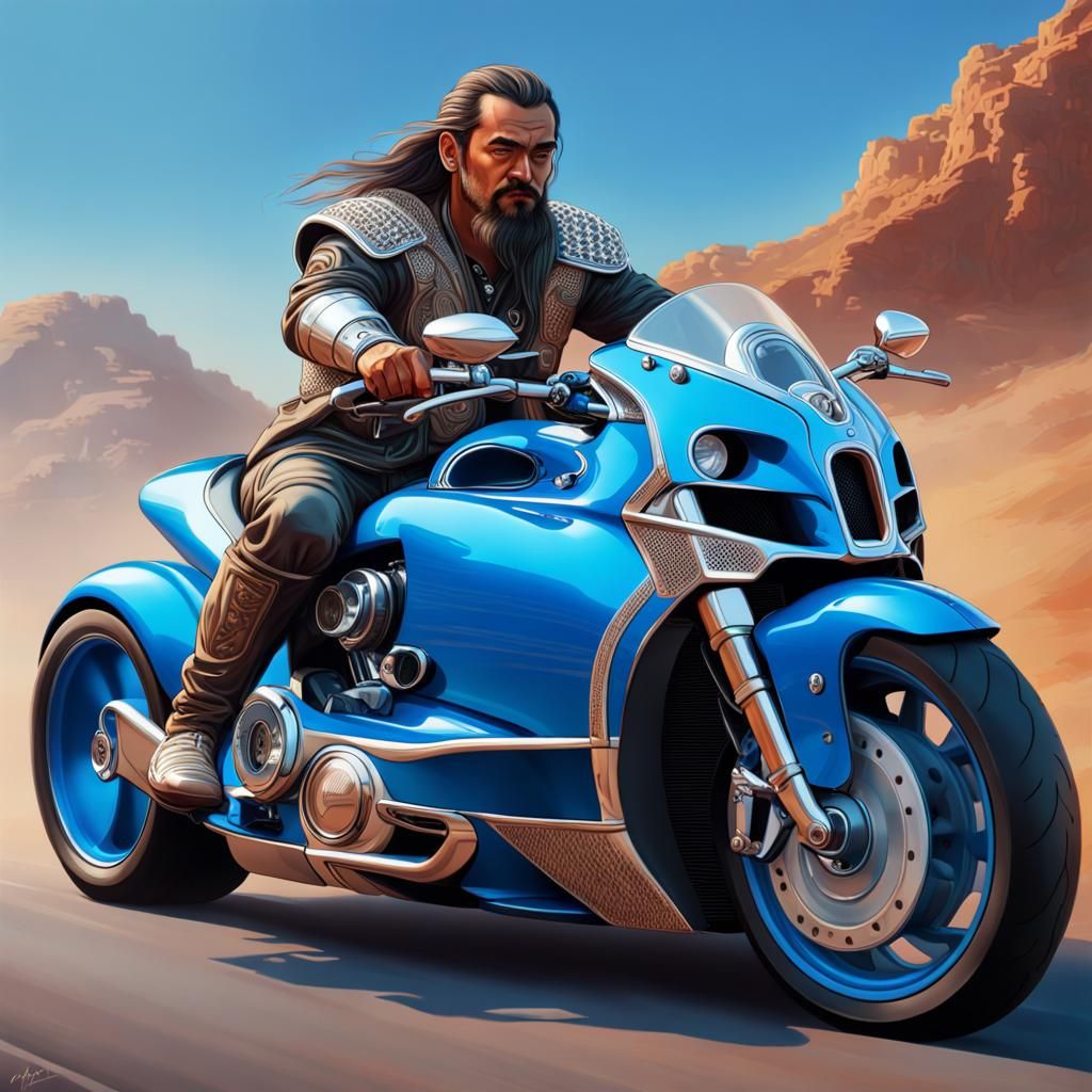 Attila the Hun Rides a Bugatti: Hyperrealistic Concept Art