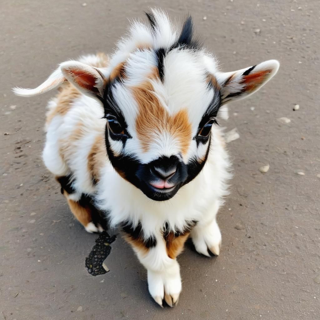 Chibi Baby Goat in Adorable Cartoon Style