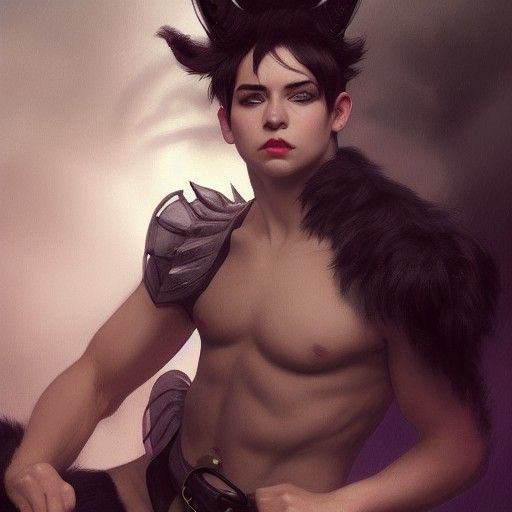 Cute Scaly Dragon Man in Kilt: Hyperdetailed Portrait