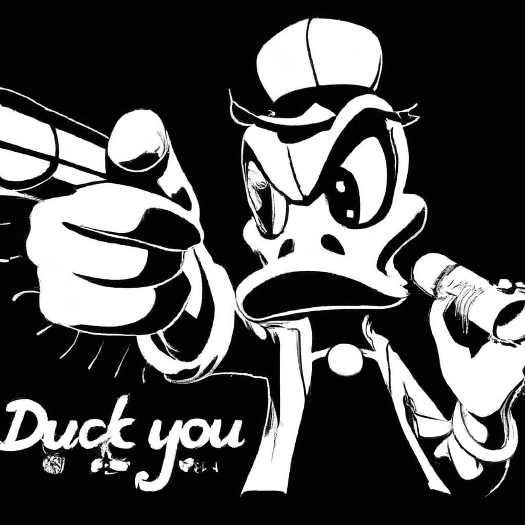 Angry Duck Film Noir Style Poster