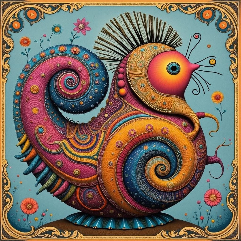 Vibrant Mandala Portrait Inspired by Cicada Song