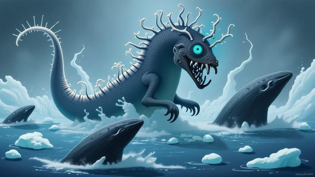 Glacial Beast Awakens in Frostbitten Night