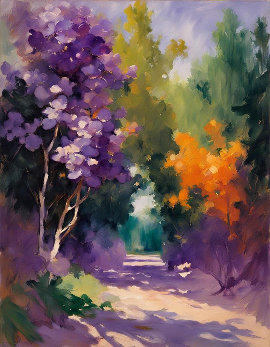 Eternal Twilight Landscape, Sargent-Style Oil Painting