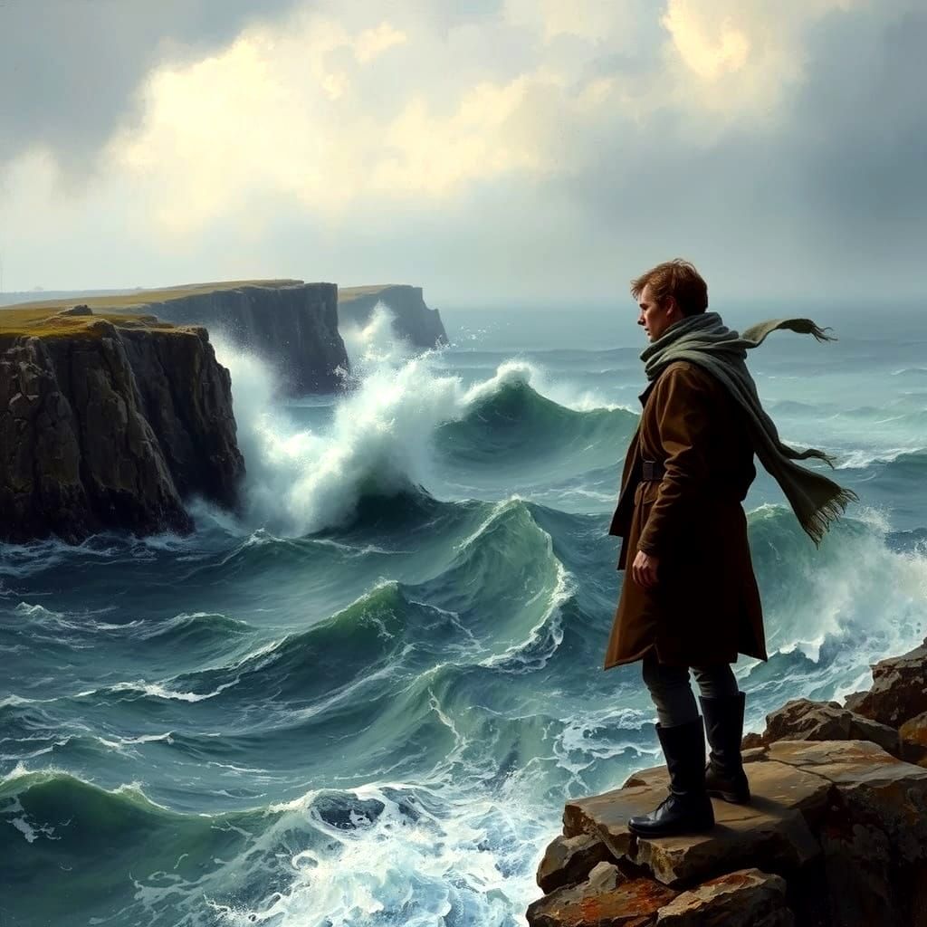 Tennyson's Sea Reflection in Muted Tones