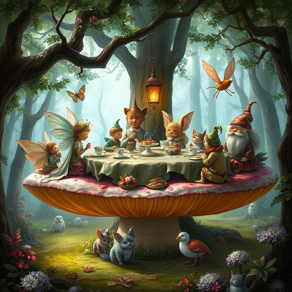 Enchanted Forest Tea Party with Fairies and Gnomes