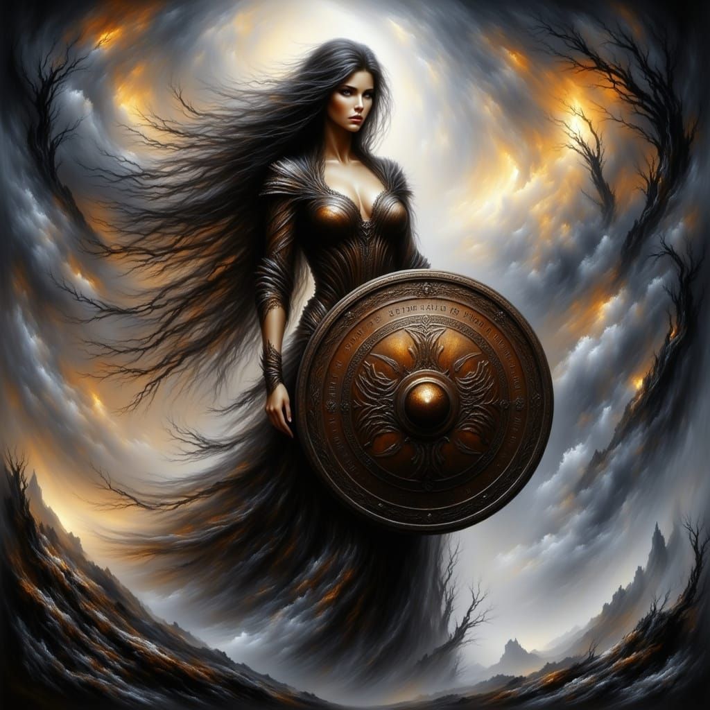 Norse Goddess of Protection Stands Firm Against the Storm