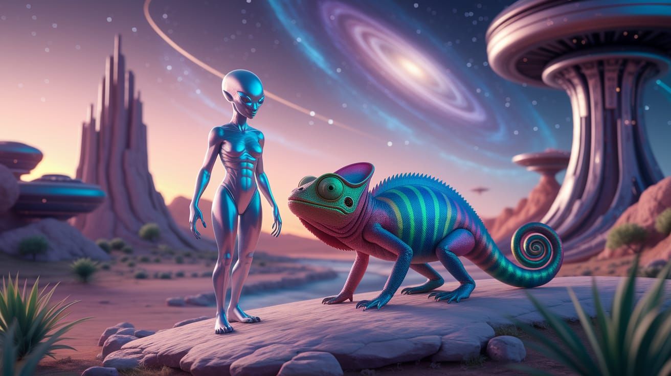 Intergalactic Safari with Alien and Cosmic Chameleon