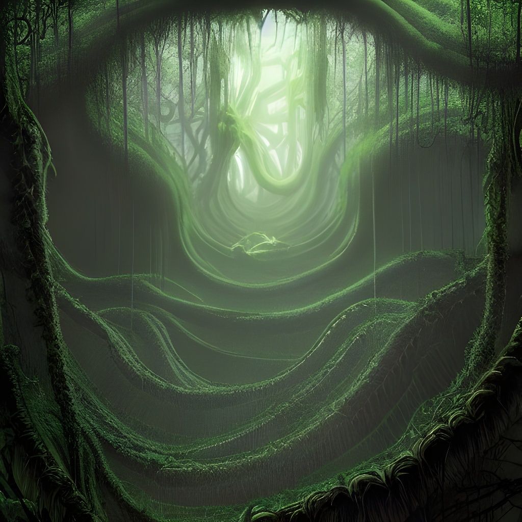 Lush Hyperdetailed Jungle Canopy Landscape Artwork