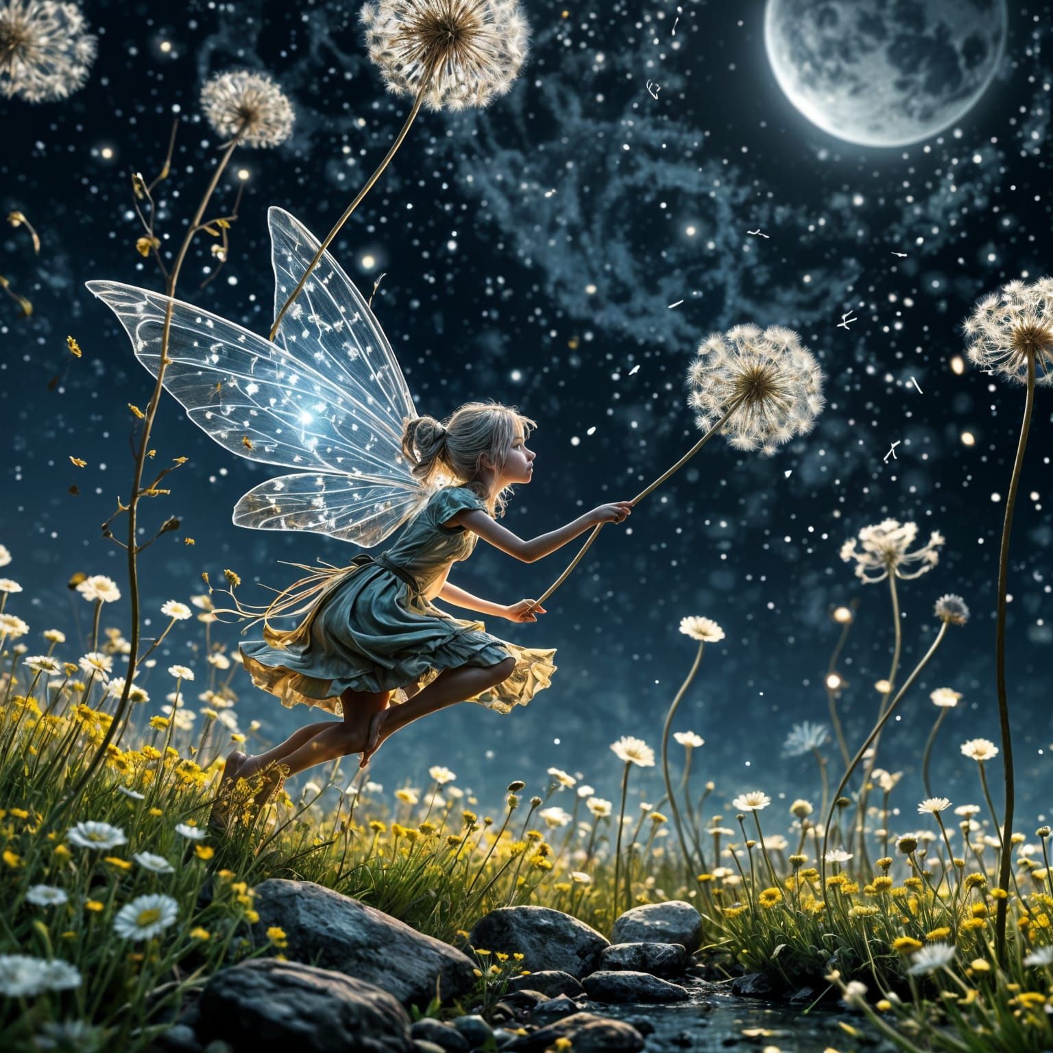 Flying with the dandelions