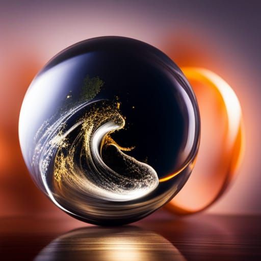 Earth, Wind, Water, and Fire in Glass Globe