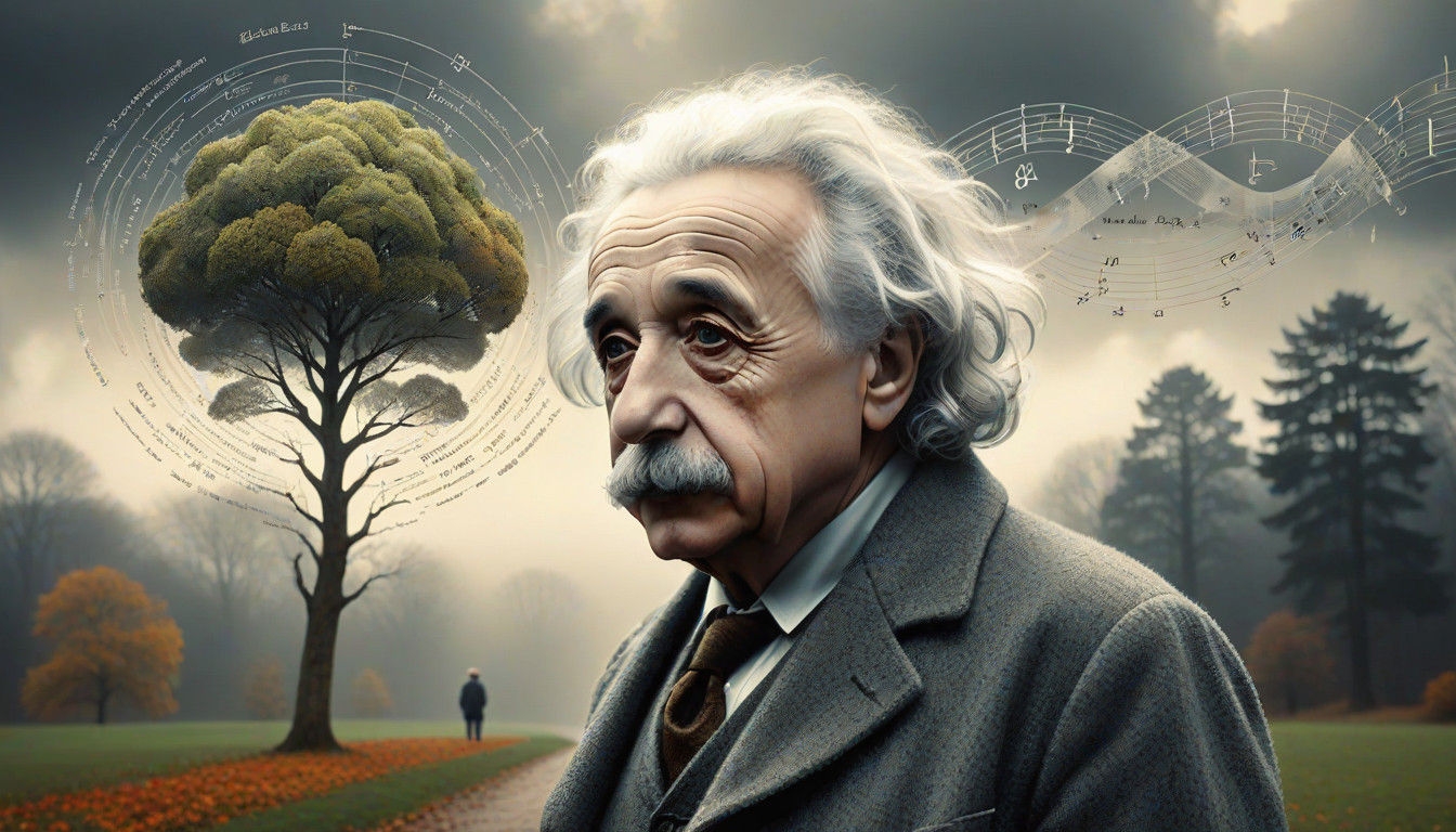 Albert Einstein the scientist genius walk in the park