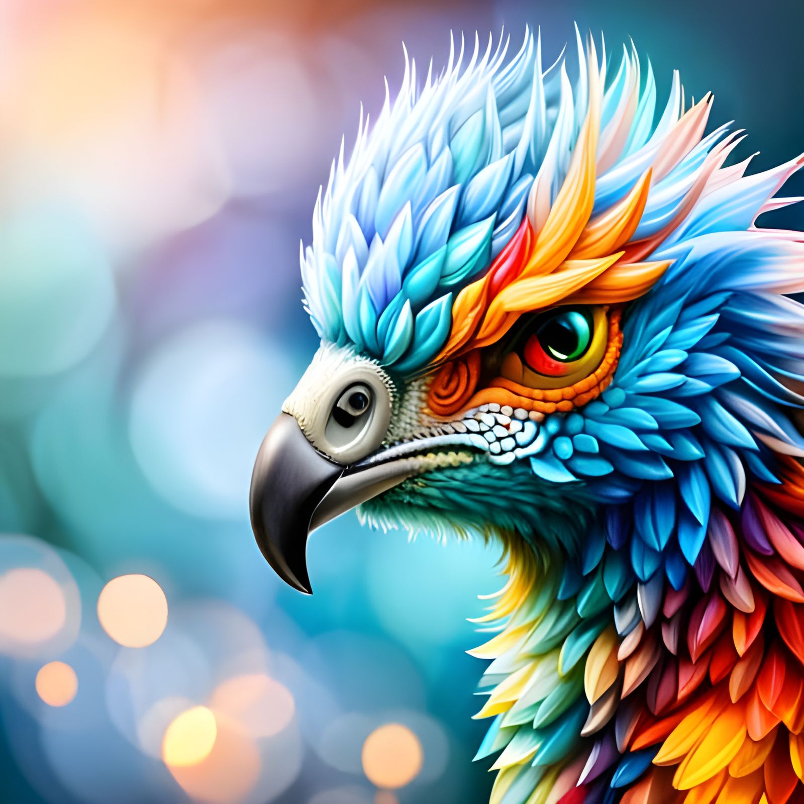 baby phoenix bird, cute baby phoenix bird, beautiful composi...