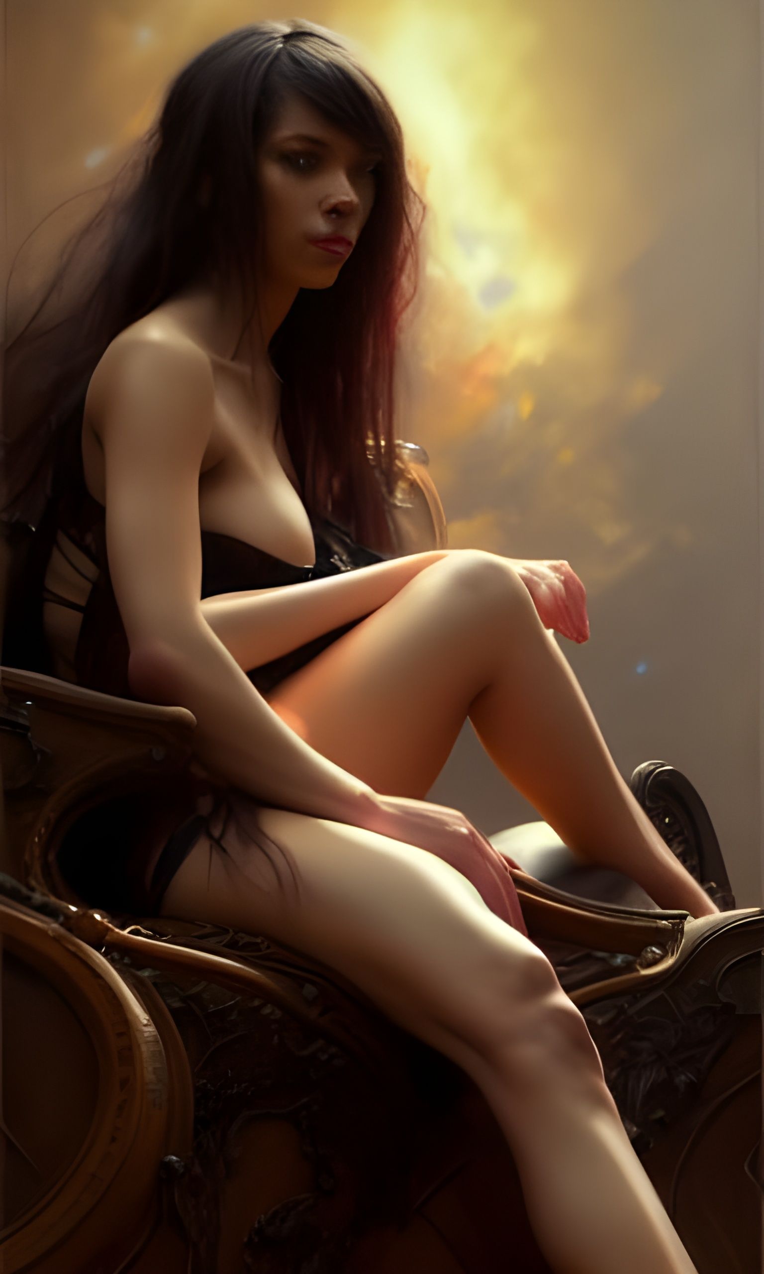 Sensual Legs in Erotic Hyper-Detailed Oil Painting