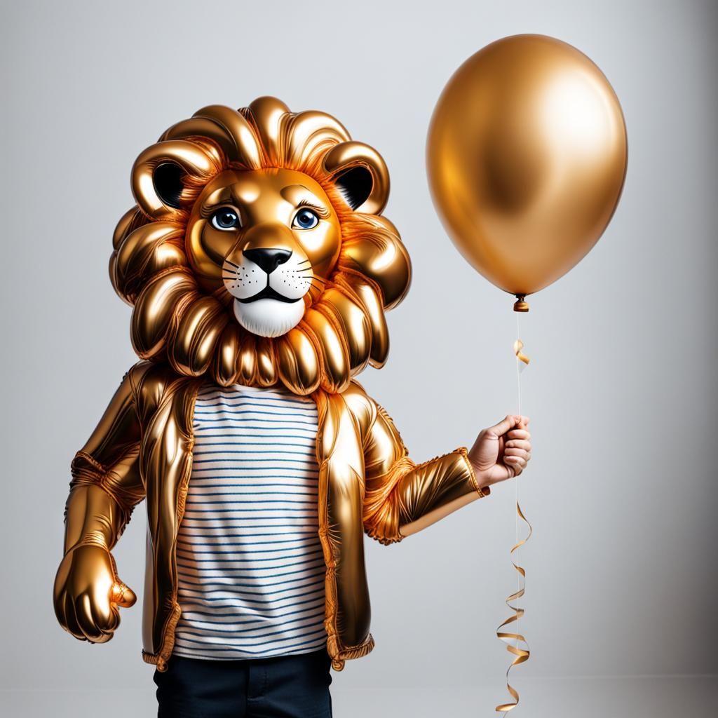 Boy with Shiny Lion Balloon