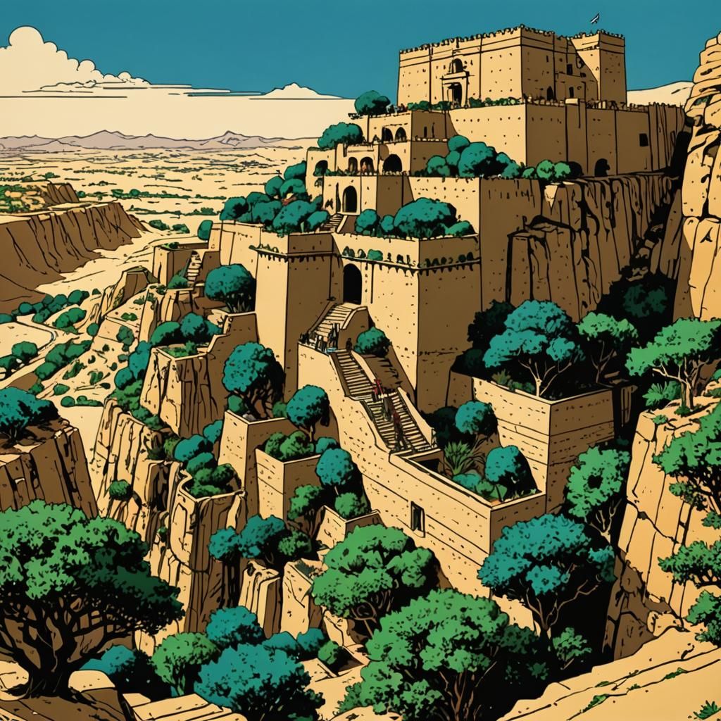 Fantasy Ancient Babylonian Desert Fortress