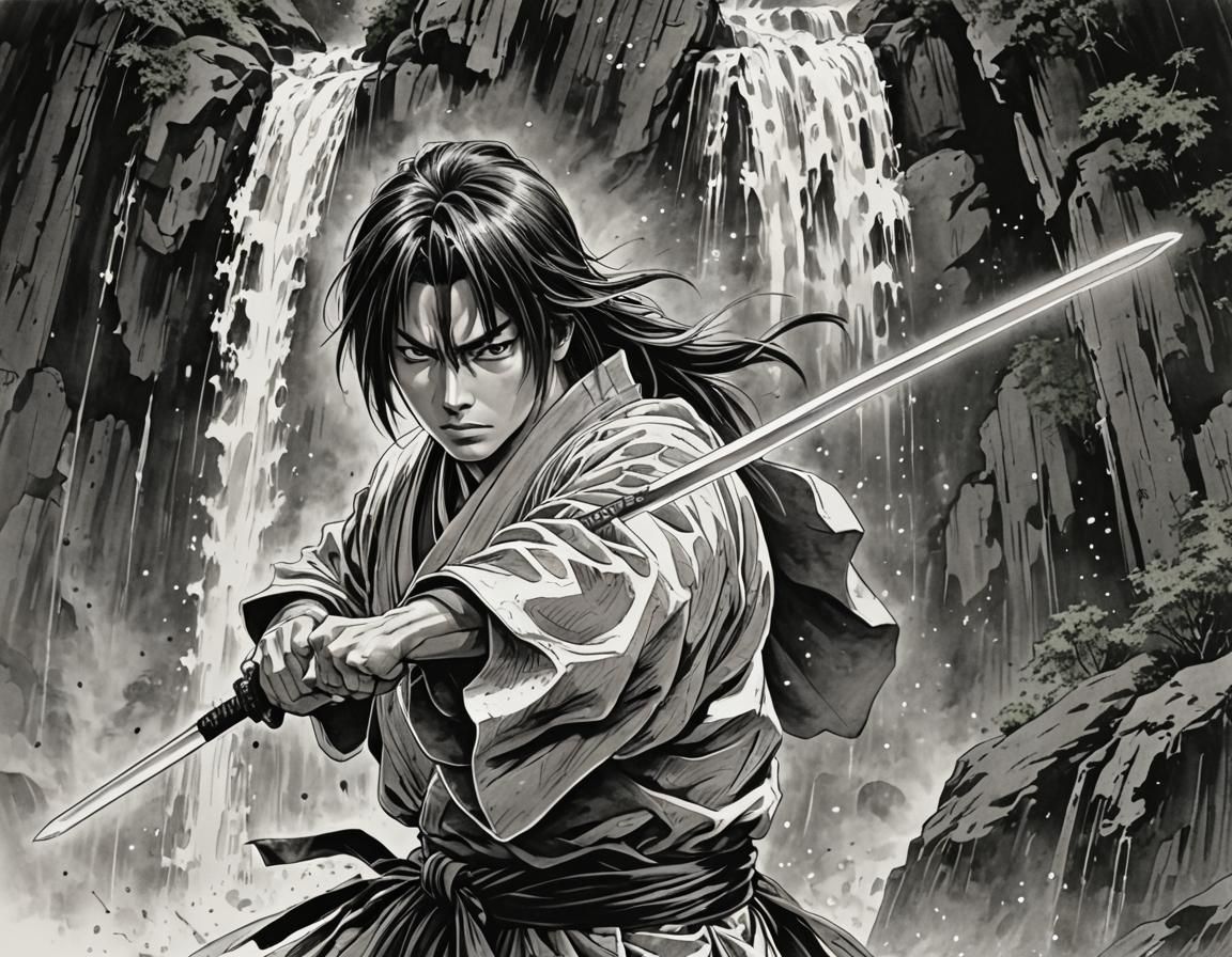 portrait, Kenshin Himura, SWORD ACTION FIGHT, Sparkling Wate...