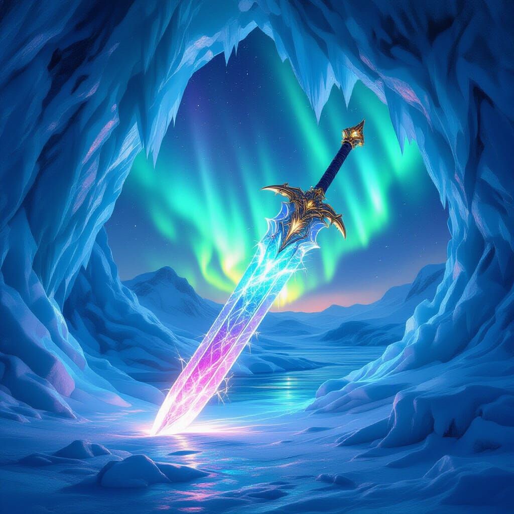 Aurora Greatsword in Ethereal Ice Cave