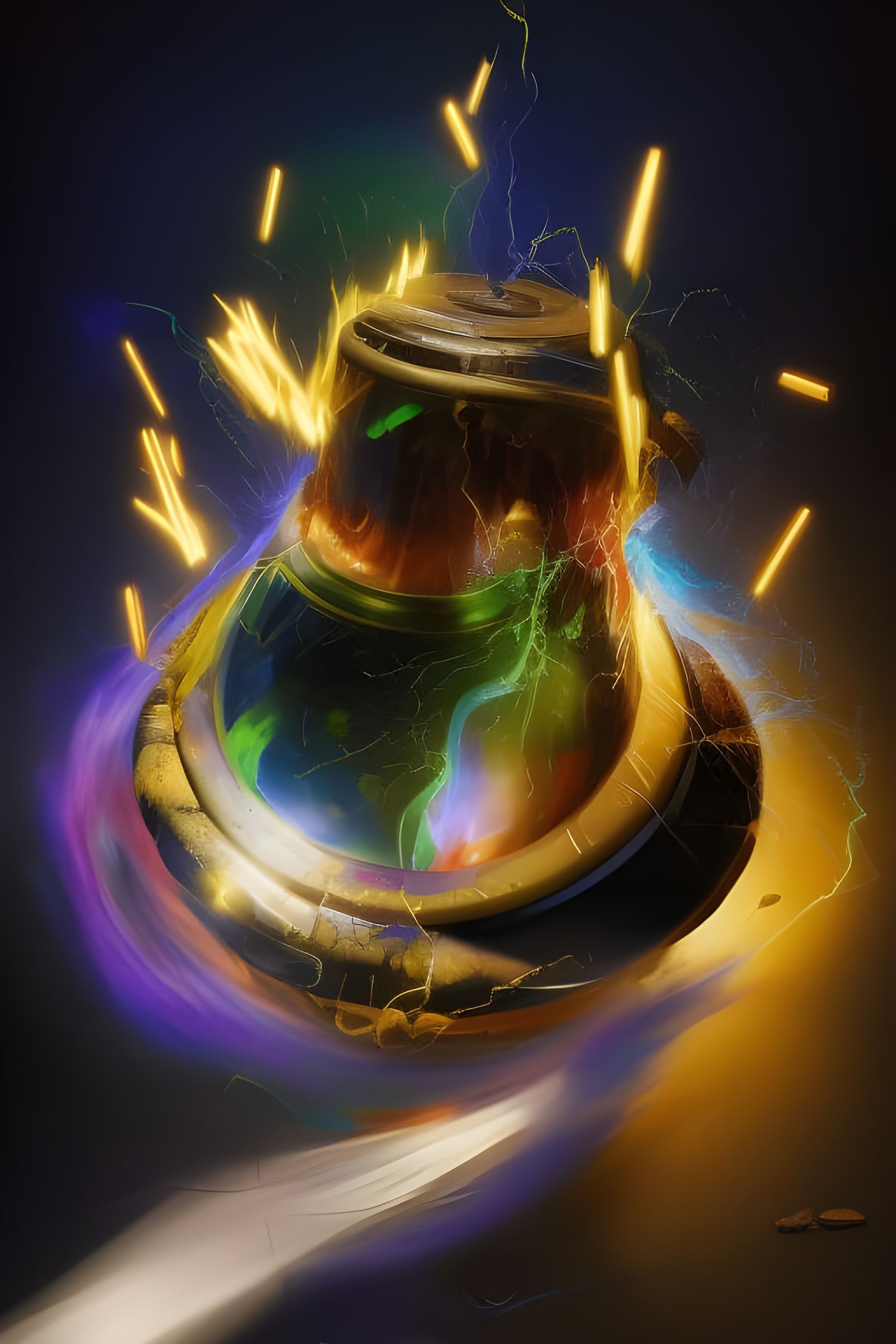 Chaotic Imp in Glass Jar: Surreal 3D Art