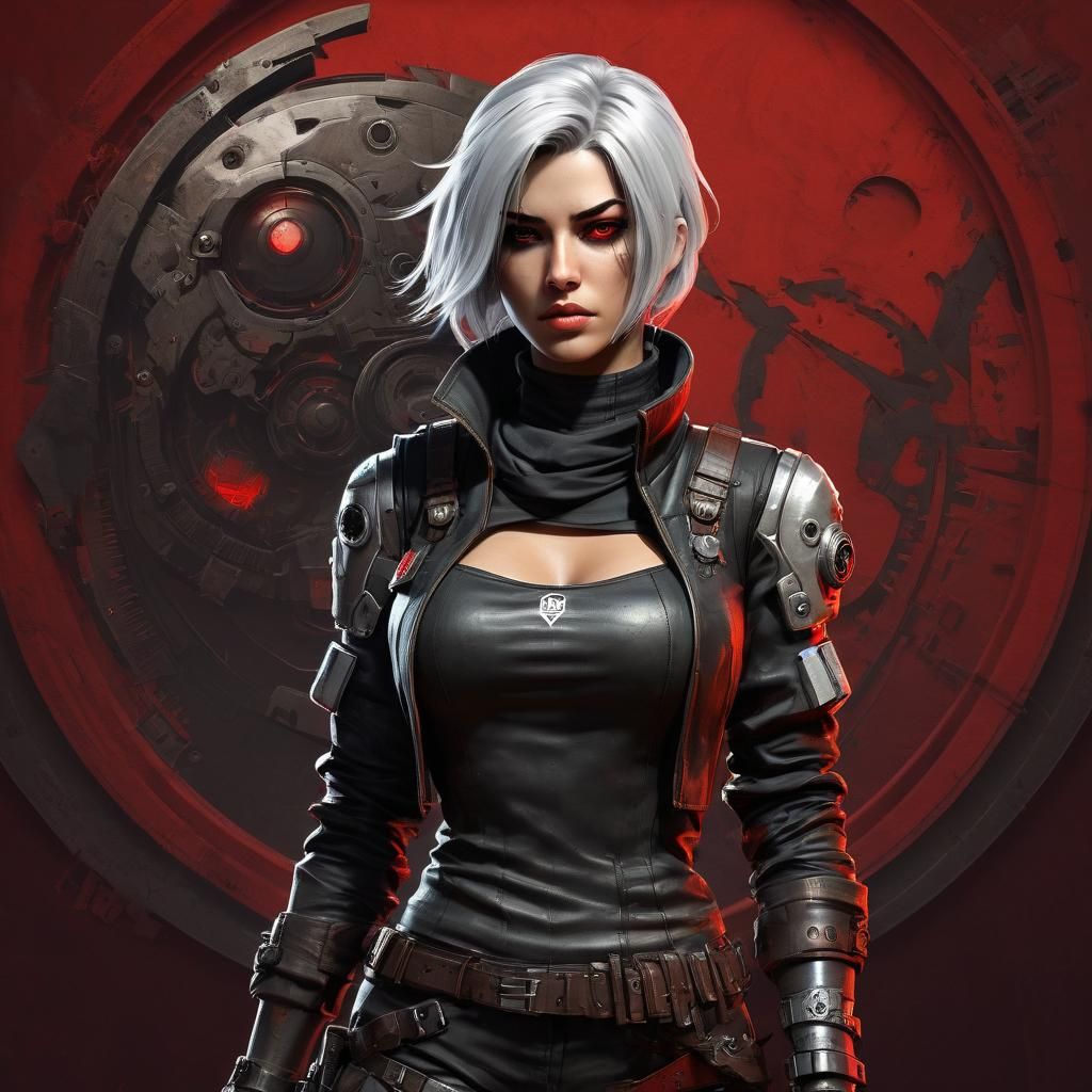 Cyborg Assassin in Steampunk Dieselpunk Style