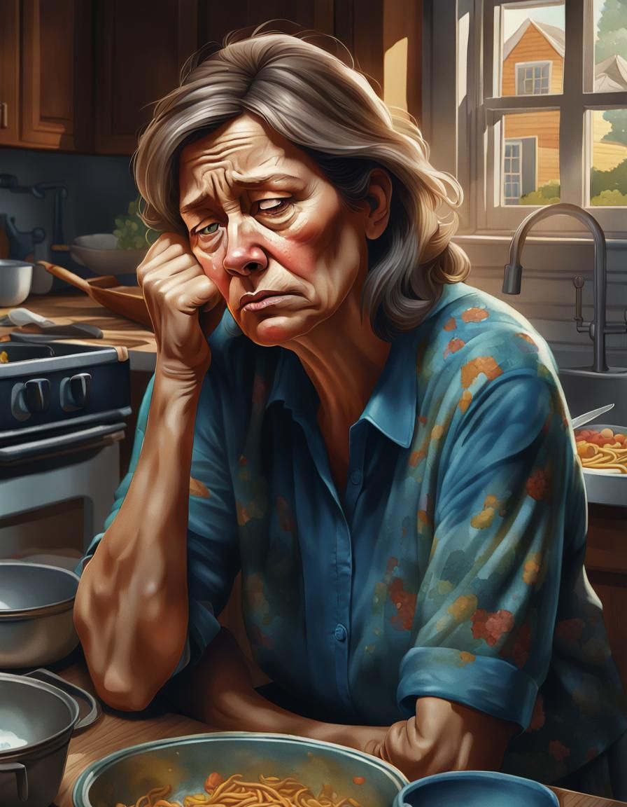 A tired middle age Mom