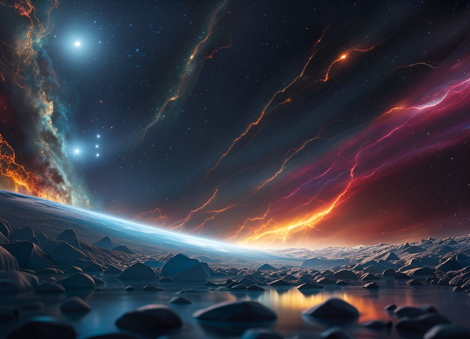 Spectacular Lightning Storm Inside a Space Nebula